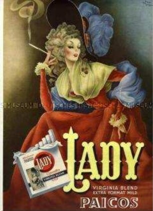 Werbeblatt für Zigaretten "Lady"