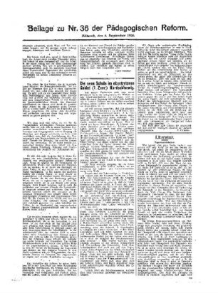 [Aus Wolgasts Schriften] : [Fortsetzung aus dem Hauptblatt] ; Beilage zu Nr. 36 der Pädagogischen Reform