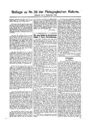 [Aus Wolgasts Schriften] : [Fortsetzung aus dem Hauptblatt] ; Beilage zu Nr. 36 der Pädagogischen Reform