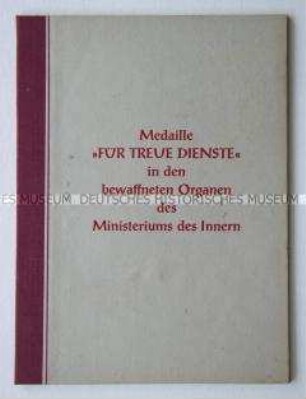 Ehrenurkunde zur Medaille "Für treue Dienste" in Bronze