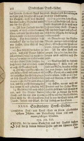 XXXII. Sonderbare Trost-Lieder.