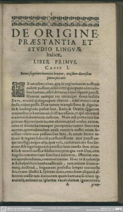De Origine Praestantia Et Studio Linguae Italicae