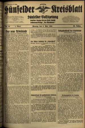 Erste Ausgabe vom Montag, den 06. Mai 1935.