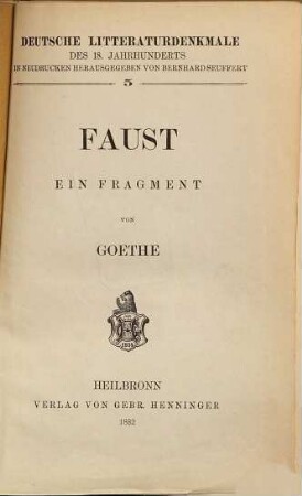 Faust : ein Fragment