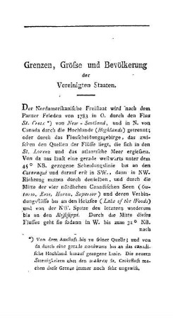 Grenzen, Grösse und Bevölkerung der Vereinigten Staaten.