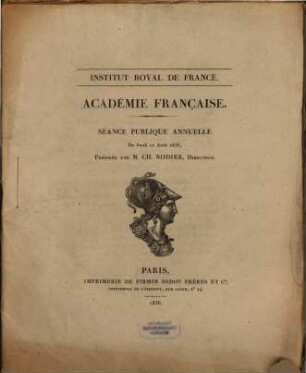 Séance publique annuelle. 1836