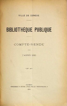 Compte rendu. 1893