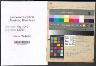 Entnazifizierung Wilhelm Florin , geb. 16.08.1914 (Postbeamter)