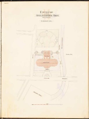 Öffentliches Bad, Berlin Schinkelwettbewerb 1893: Lageplan 1:1250