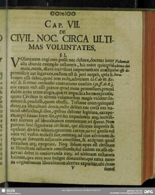 Cap. VII. De Civil. Noc. Circa Ultimas Voluntates
