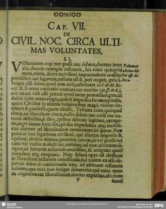 Cap. VII. De Civil. Noc. Circa Ultimas Voluntates