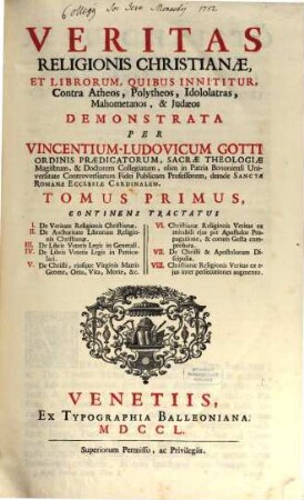 Veritas religionis christianae contra atheos ... demonstrata, 1