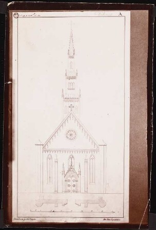 Klosterkirche, Neuruppin: Ansicht, Fassadengrundriss, Maßstabsleiste