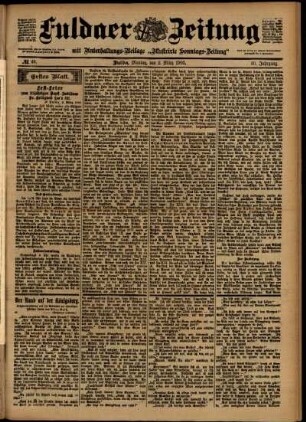 Erste Ausgabe vom Montag, den 02. März 1903.