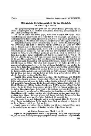 Bildnerische Gestaltungsarbeit für das Erntefest