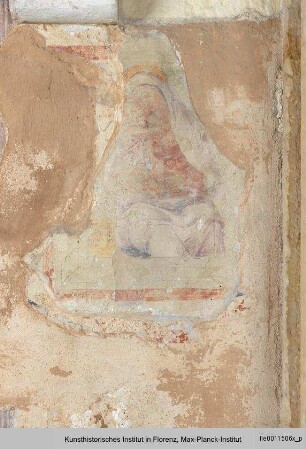 Freskenausmalung mit Heiligendarstellungen : Madonna und Heiliger