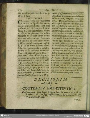 Caput X. De Contractu Emphyteutico