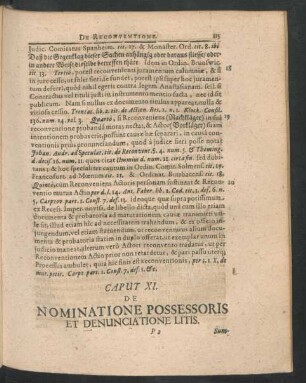Caput XI. De Nominatione Possesoris Et Denunciatione Litis.