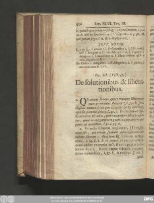 Tit. III. (VIII. 43.) De solutionibus & liberationibus.