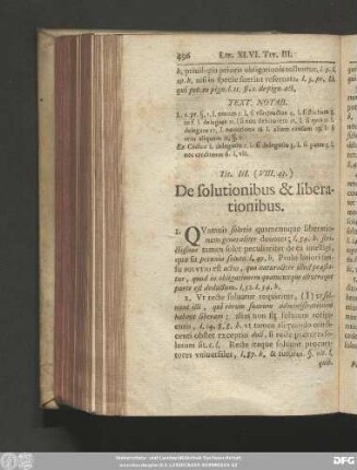 Tit. III. (VIII. 43.) De solutionibus & liberationibus.