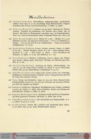 Metallarbeiten (Nr. 201-217)