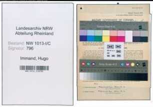 Entnazifizierung Hugo Immand , geb. 10.03.1902 (Fleischer)