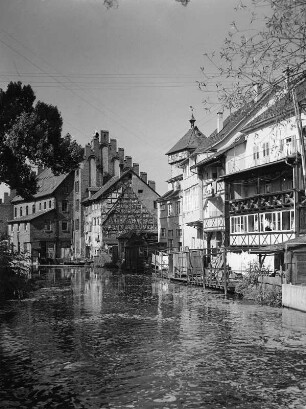 Reutlingen, Lederstraße 46-72. Klein-Venedig. Rückfronten zur Echaz