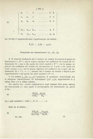Le funzioni simmetriche loro rappresentazione simbolica e loro caratteri invariantivi.