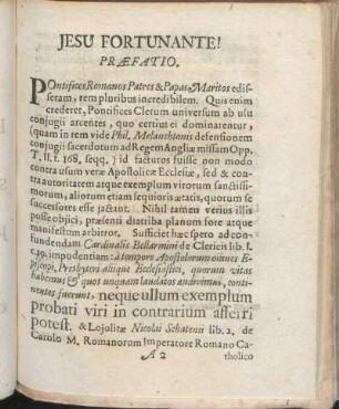 Jesu Fortunante! Præfatio.