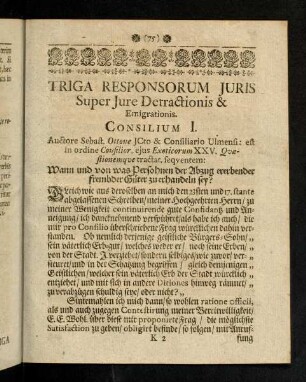 75-92, Triga Responsorum Juris Super Jure Detractionis & Emigrationis.