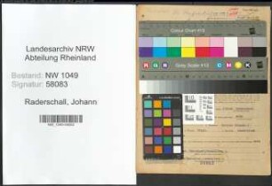 Entnazifizierung Johann Raderschall , geb. 13.07.1903 (Schreiner)