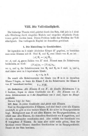 VIII. Die Vollständigkeit