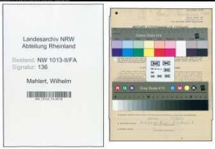 Entnazifizierung Wilhelm Mahlert , geb. 27.03.1915 (Kaufmaennischer Angestellter)