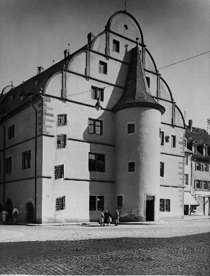 Kitzingen. Unterfranken. Ansicht des Rathauses von 1561. Westfront