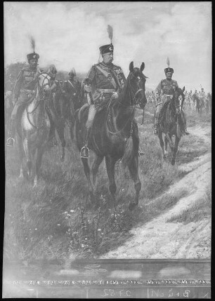 König Albert an der Spitze seines Husarenregiments (Gemälde)