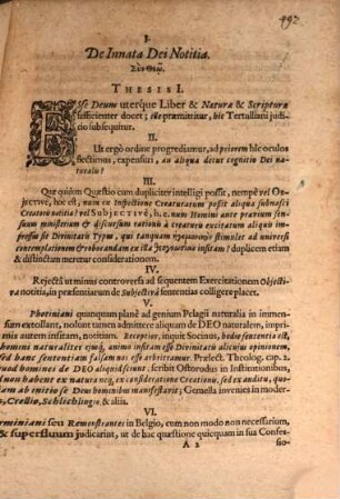 Exercitatio I. de innata Dei notitia