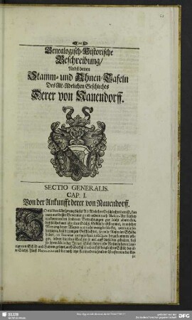 Genealogisch-Historische Beschreibung, Nebst denen Stamm- und Ahnen-Tafeln Des Alt-Adelichen Geschlechts Derer von Nauendorff