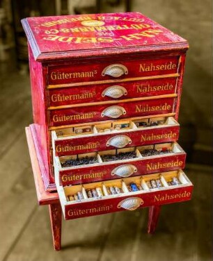 Nähseidekasten „Gütermanns Nähseide“