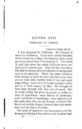 LETTER XVII. OVERLAND TO OREGON