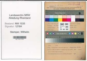 Entnazifizierung Wilhelm Stemper , geb. 20.08.1905 (Maschinist)