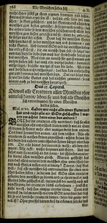 Das 25. Capitel. Dieweil alle Creaturen allen Menschen ohne Unterlaß dienen, lehren sie uns, [...].