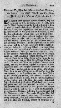 Leben und Schicksale des Martin Dickius. T.1-3.