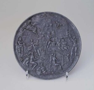 Plakette mit Apoll und den Musen (Der Parnass)