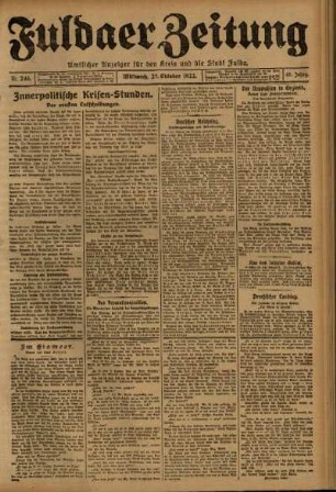 Ausgabe vom Mittwoch, den 25. Oktober 1922.