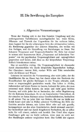 III. Die Bewährung des Europäers
