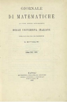 16: Giornale di matematiche