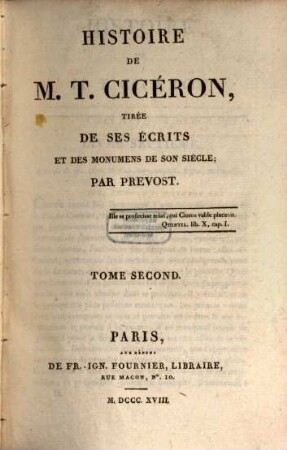 Histoire de Ciceron. 2