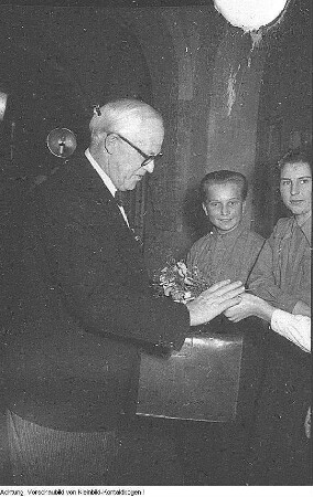 Karl Laux (Bezirksvorsitzender des Kulturbundes, Rektor der Musikhochschule in Dresden), 1955