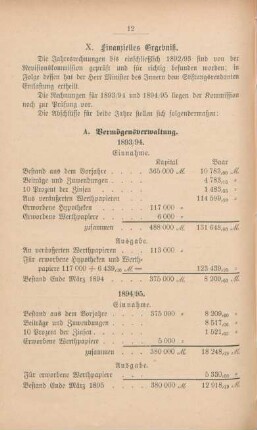 X. Finanzielles Ergebniß