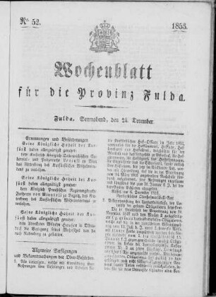 Nr. 52, Ausgabe vom 24. Dezember 1853